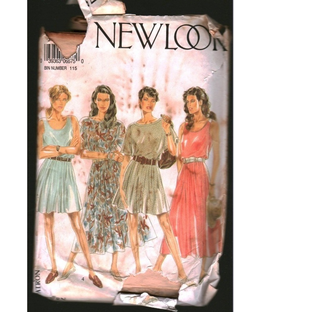Vintage New Look 6675 Sewing Pattern Womens Dress Multi Size 8-18 Retro 80s 90s